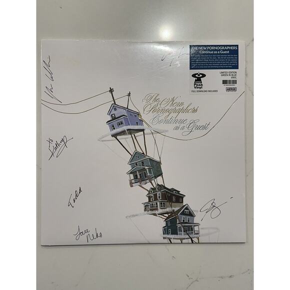The New Pornographers band SIGNED lp album continue as a guest AUTOGRAPHED #3